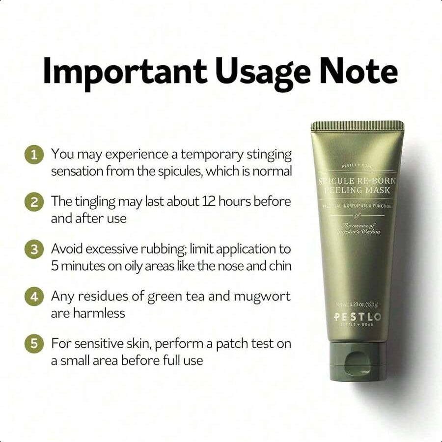 PESTLO Spicule Re-Born Exfoliating Peeling Mask 4.23 Oz./120ml - Gentle Exfoliation, Nourishing, Hydrating, Sebum Control, Soothing, Radiant Skin, Pore Tightening, All Skin Types