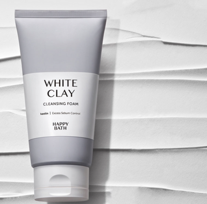 [HAPPY BATH] White Clay Cleansing Foam - 150g/Suitable for oily skin