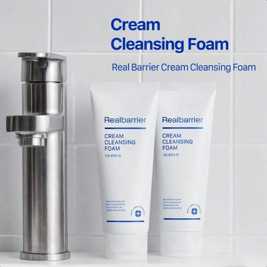 Real Barrier Cream Cleansing Foam | Sulfate-Free Amino Acid Moisturizing Face Cleanser |4.05 Fl Oz (120ml)