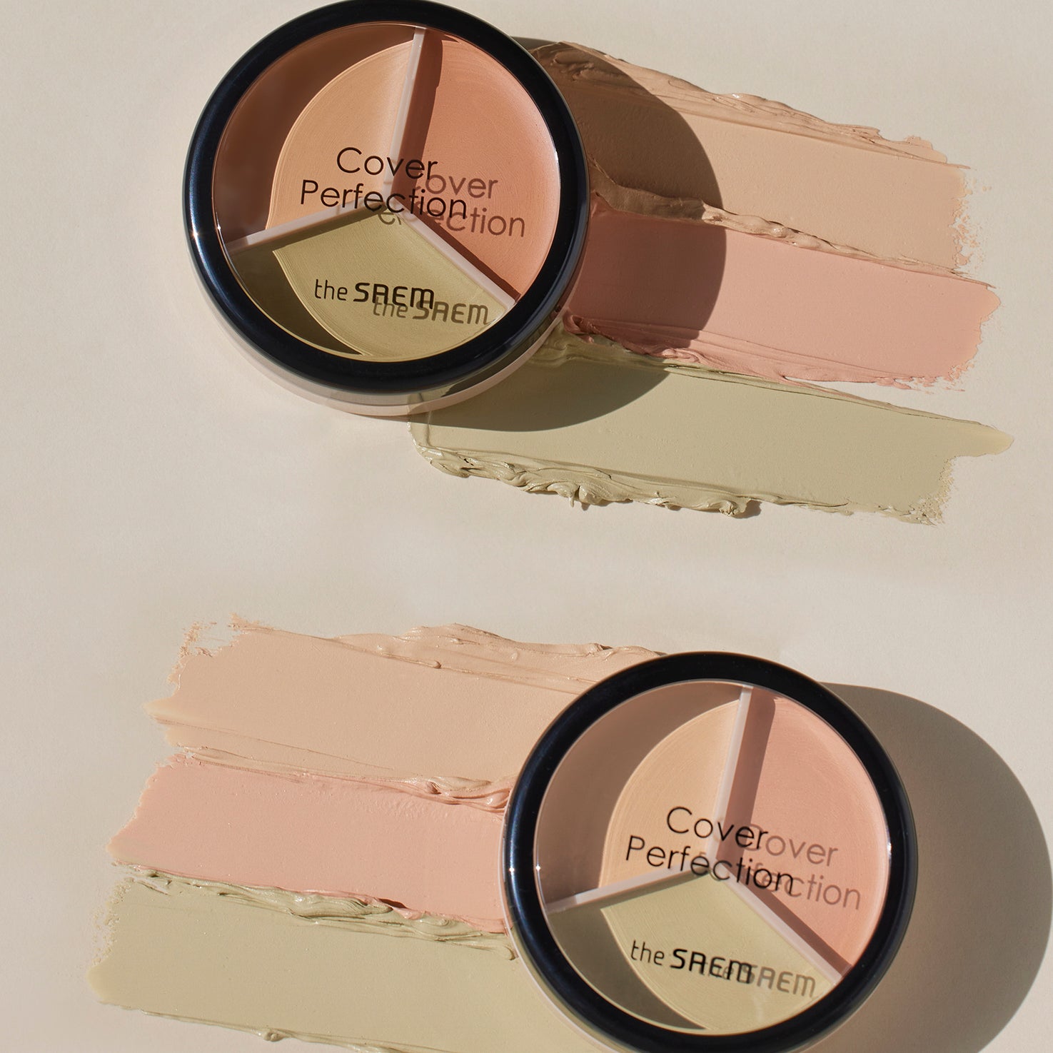 the SAEM Cover Perfection Triple Pot Concealer 4 colors