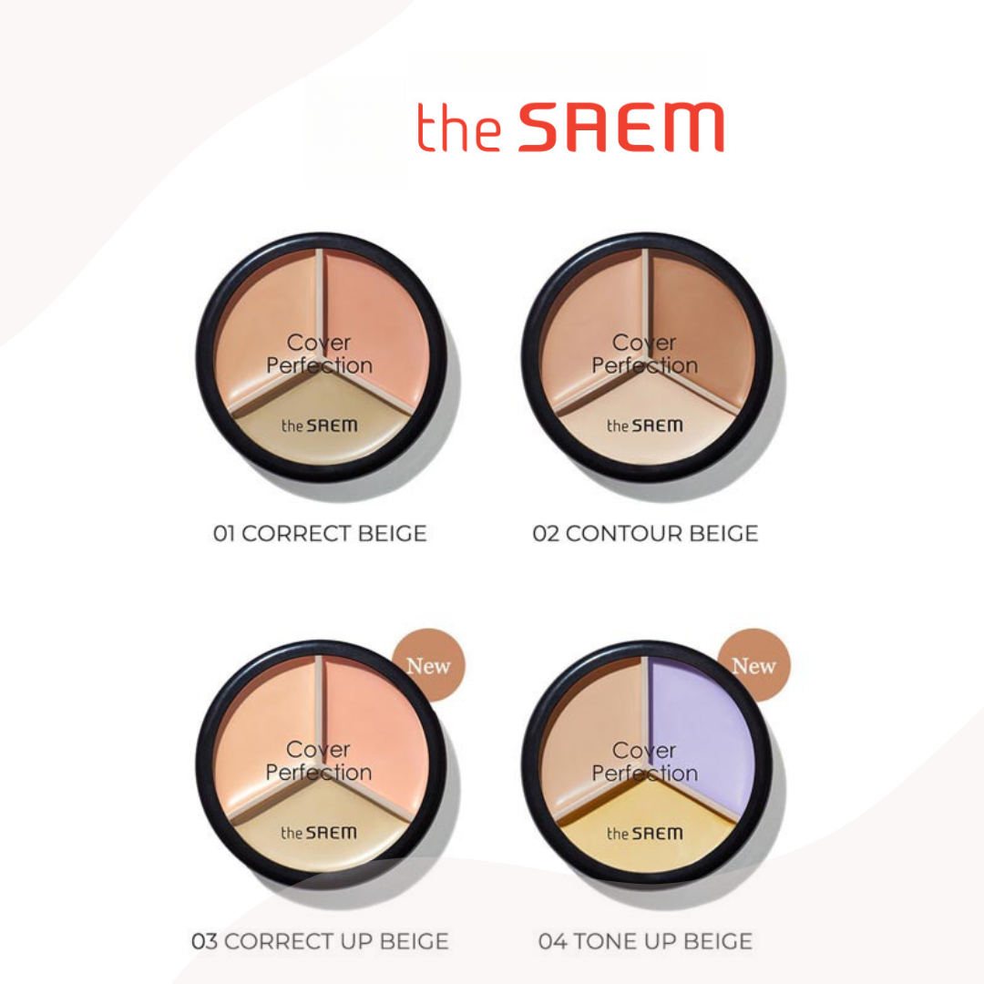 the SAEM Cover Perfection Triple Pot Concealer 4 colors