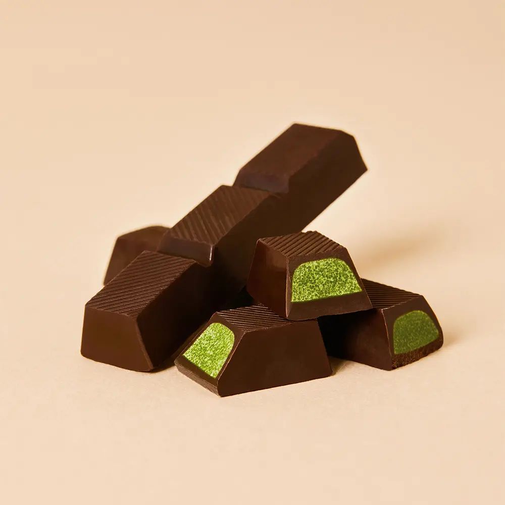 OSULLOC JeJu Green Tea Chocolate Bar, 120g(40g×3), 83% Cocoa Dark Chocolate with Green Tea Filling