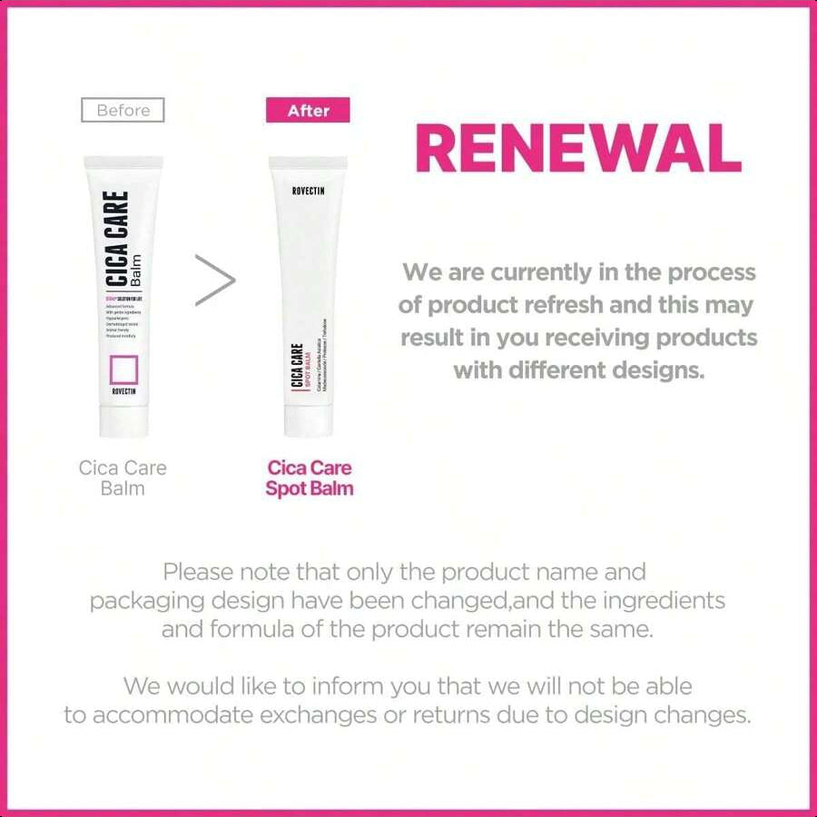 Rovectin Cica Care Face Balm 40ml/1.4 Oz - Immediate Redness Relief Face Moisturizer For Acne Prone, Sensitive Skin