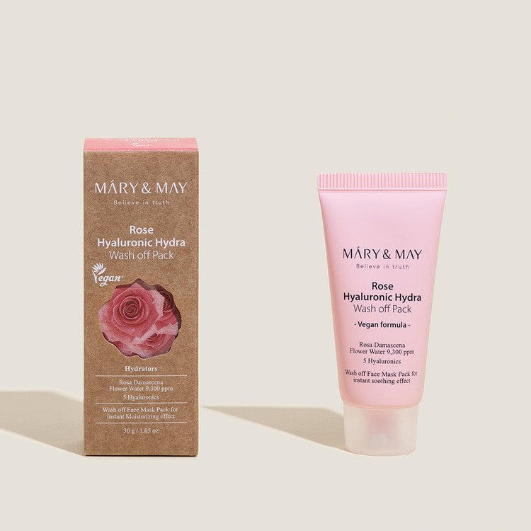 mary&may rose Hyaluronic Hydra wash off pack 30g