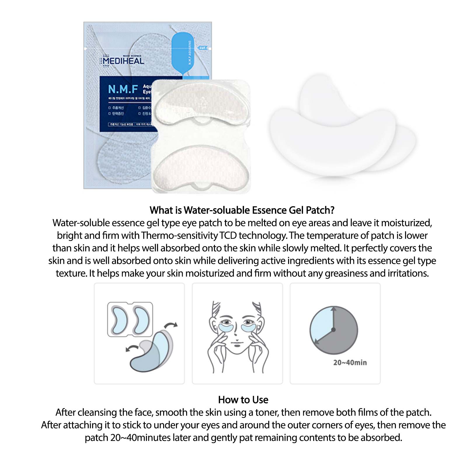 Mediheal N.M.F (NMF) Aquaring Gel Eyefill Eye Patch 1pcs