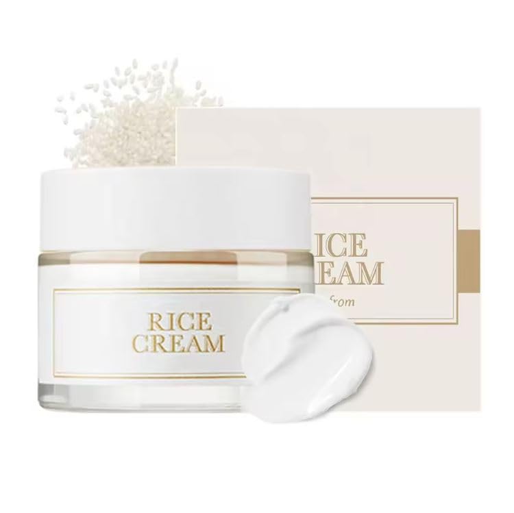 Rice Cream, 1.69 Ounce, K - Beauty, Ceramide, Glow, Deep Nourishment, Smoothening, Even Skin Tone, Hydrating Cream, Antioxidants, Sensitive Skin, Skincare, Radiant Skin, Skincare Essentials.