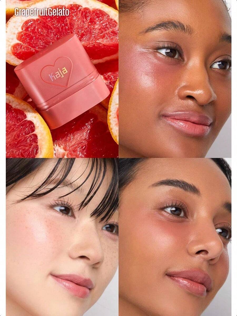 Kaja Cheek & Lip - Dewy Bar 06 Grapefruit Gelato 10g/0.35 Oz | Creamy Blusher And Balm Multi-Stick | Infused With 45% Moisturizing Oil