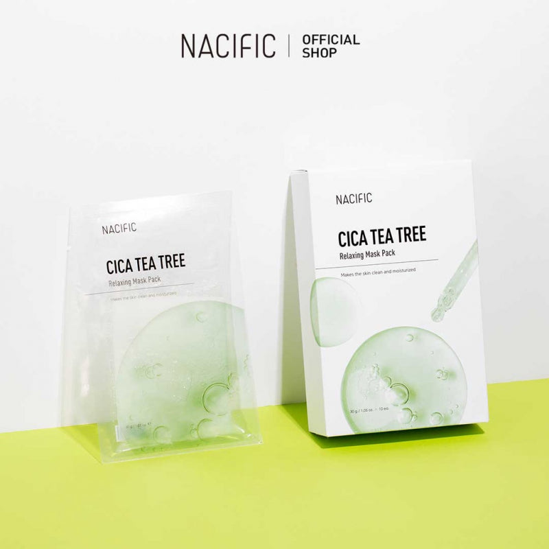 NACIFIC Cica Tea Tree Relaxing Mask Pack (10ea x box)