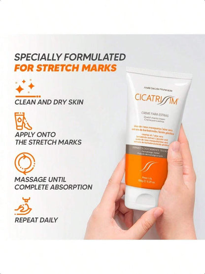 CICATRI Deep Stretch Mark Removal Cream 150ml/5.29 Oz - Innovative Formula With Pure And Powerful Natural Ingredients From Brazilian Flora - For All Stretch Marks & Skin Types.