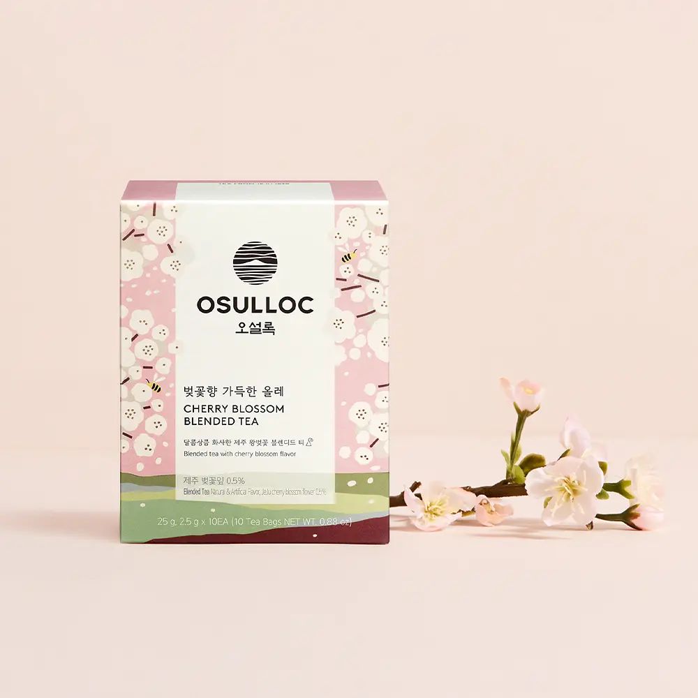 OSULLOC Cherry Blossom Blended Tea, 2.5g×10 Tea Bags 25g