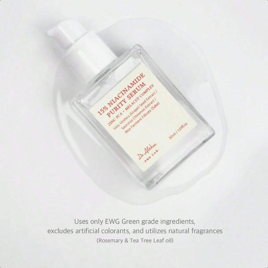 Dr. Althea 15% Niacinamide Purity Serum - 15% Niacinamide Included(30ml),Overall Skintone And Texture Improvement, Pore Care, Serum Control With Zinc. Vegan Formula, Korean Skincare