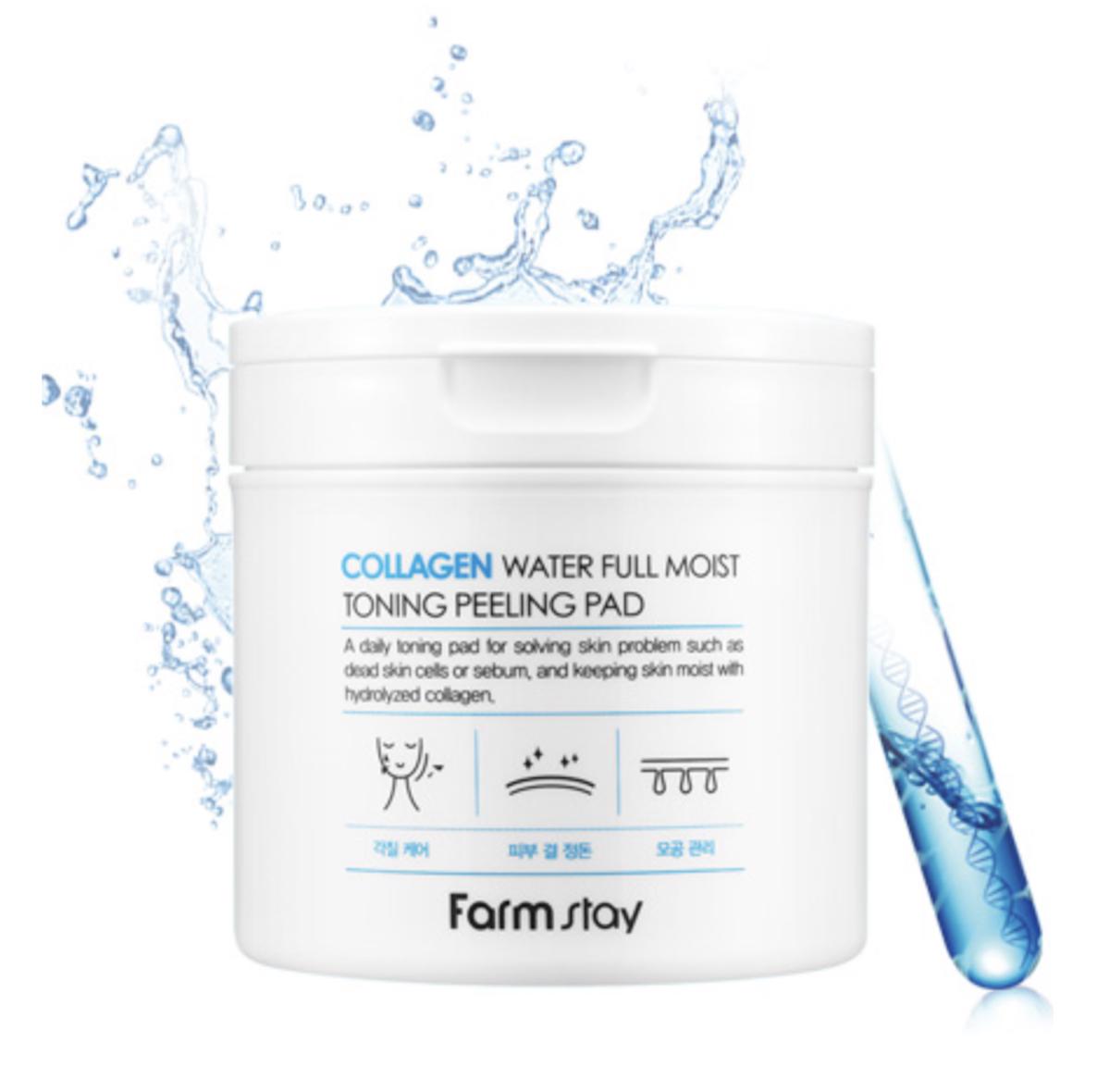 FARM STAY Collagen Water Full Moist Toning Peeling Pad 150ml (3 Options)