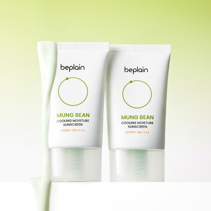 beplain - Mung Bean Cooling Moisture Sunscreen SPF50+PA++++ 50ml*2 +10ml
