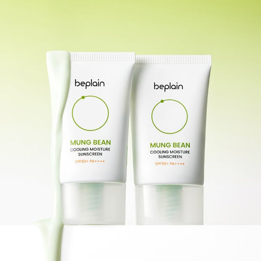 beplain - Mung Bean Cooling Moisture Sunscreen SPF50+PA++++ 50ml*2 +10ml