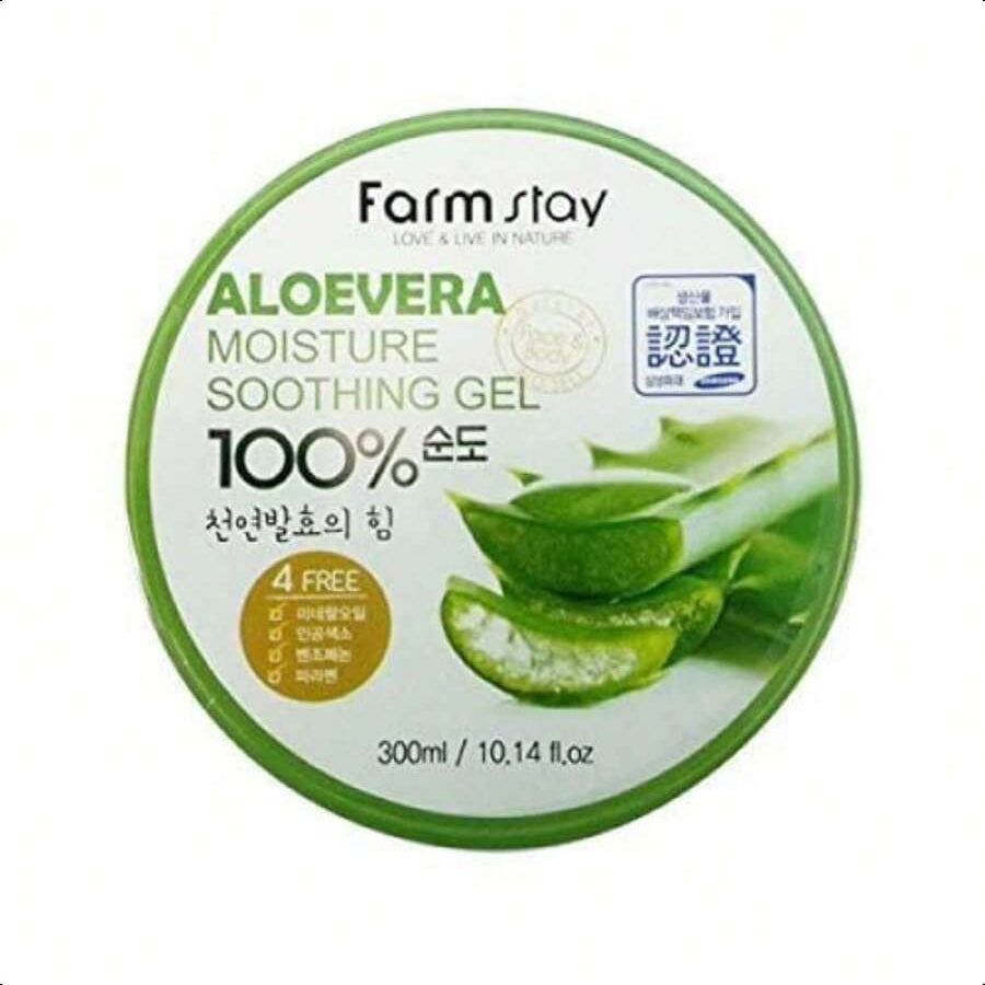 Farmstay Aloe Vera Moisture Soothing Gel - Hydrating Face Moisturizer - After Sun Gel For UV-Exposed Skin - Lightweight Body Moisturizer - 10.14 Oz 300ml