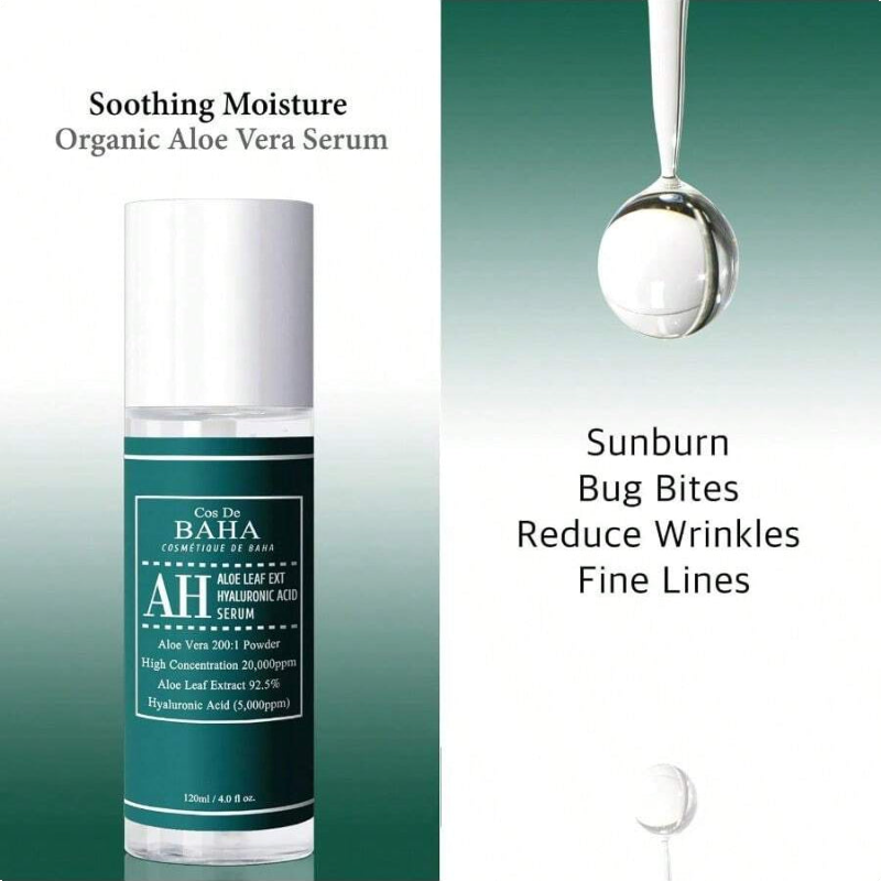 Cos De BAHA Aloe Facial Serum With Hyaluronic Acid And Allantoin 120ml/4 Oz