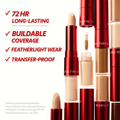 [20 colors] TIRTIR GLIDE & HIDE BLURRING CONCEALER (Liquid 4g + Stick 4g)