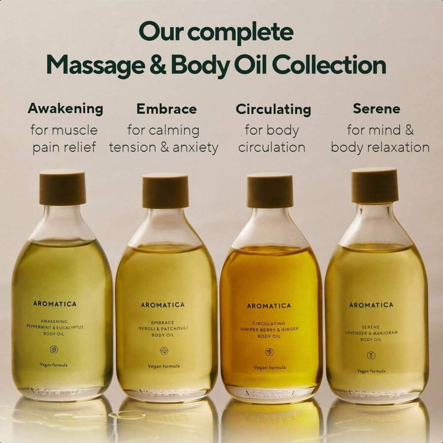 Aromatica Awakening Body Oil Peppermint & Eucalyptus Aromatherapy Oils 100/3.38 Oz