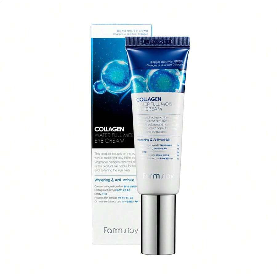 Farmstay Collagen Water Full Moist Eye Cream - Under Eye Cream For Wrinkles And Fine Lines - Fights Dark Circles - Collagen For Skin - 1.69 Oz 50ml
