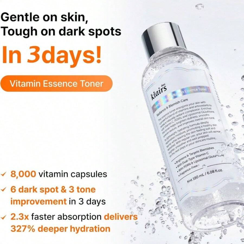 Dear, Klairs Freshly Juiced Vitamin Essence Pdrn Toner 180ml