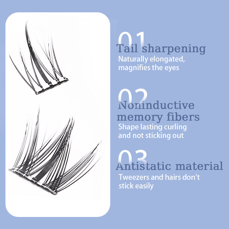 [100% Original] Inhak Upgrade Glue-Free Eyelash - A ver. Natural Curl/B ver. Volume and Curl Eyelashes Extension Simulation Segmented Grafting DIY Lashes False Eyelash Makeup Tool