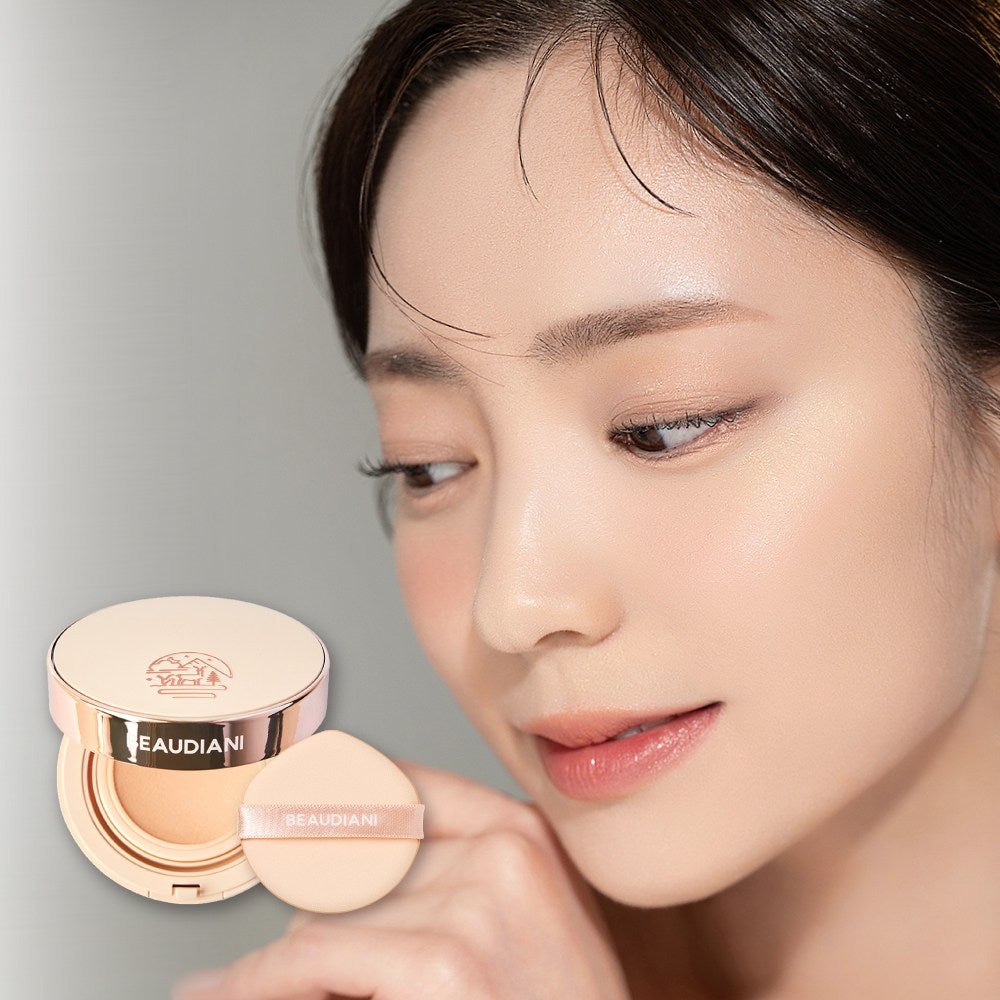 BUDIANI Crew Pact Duty Free CoverageGood Pore Attendant Solid Water Gloss Radiance Pade Cover Cushion Pact Foundation Non-Staining Coverage Good Cushion Pact Cushion Pade Mesh Cushion 12g