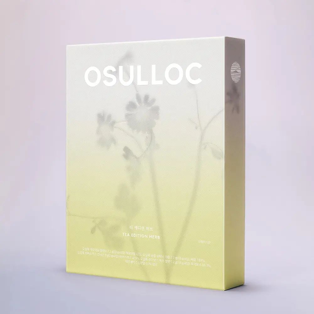 OSULLOC Tea Edition Herb Gift Box, 4 Flavors Caffeine-Free Herbal Tea Bags, Korean Jeju Tea Gift Set