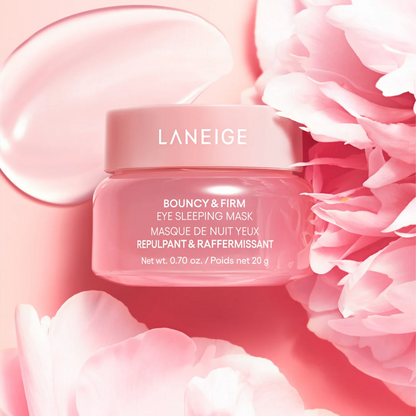 LANEIGE Bouncy & Firm Eye Sleeping Mask 20ml: Depuff and Firm with Peony & Collagen Complex