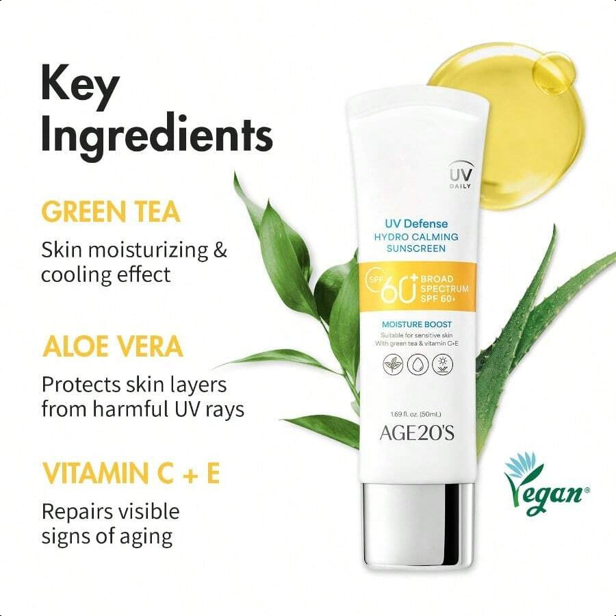 Age20's UV Defense Hydro Calming Sunscreen SPF 60+ | Korean Sunscreen | Moisturizing Creamy