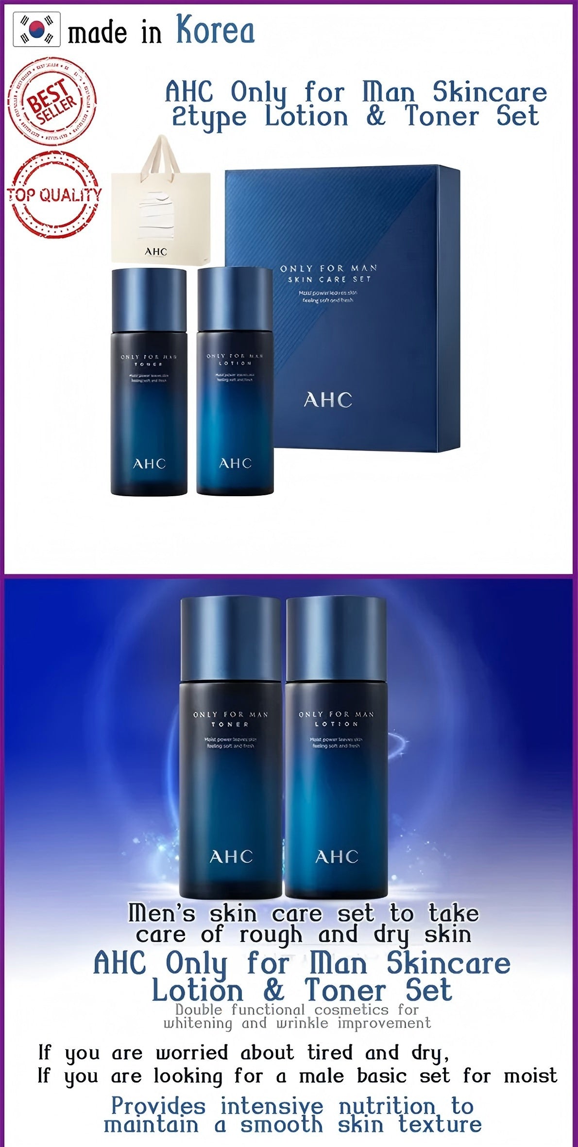 AHC Only For Man Skincare Set+ Shopping Bag