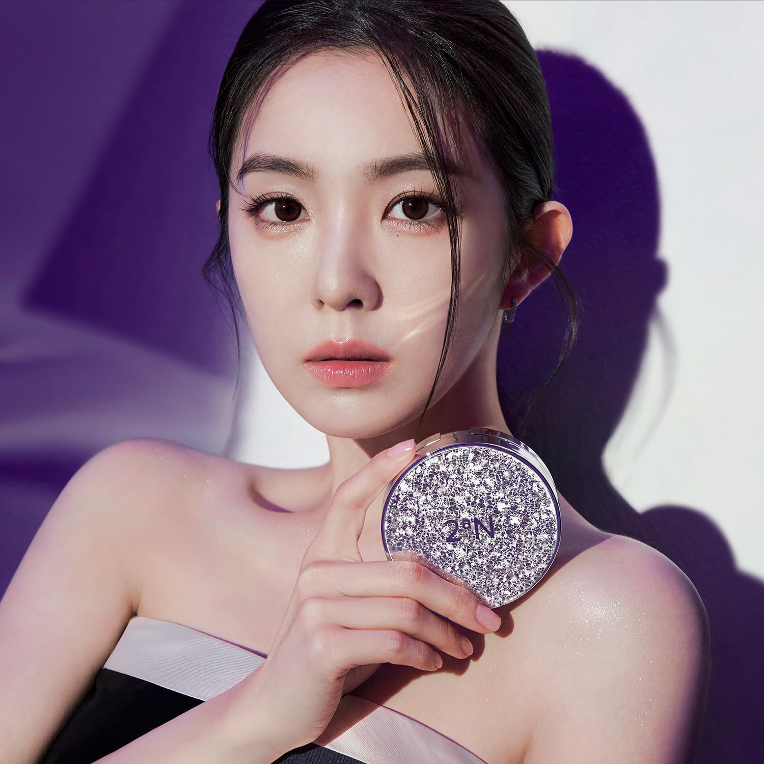 2aN Gleaming Tension Cushion Foundation Pact 0.45 oz, Korean Cushion Foundation Makeup, Lightweight & Buildable Coverage with Ceramides and Centella Asiatica