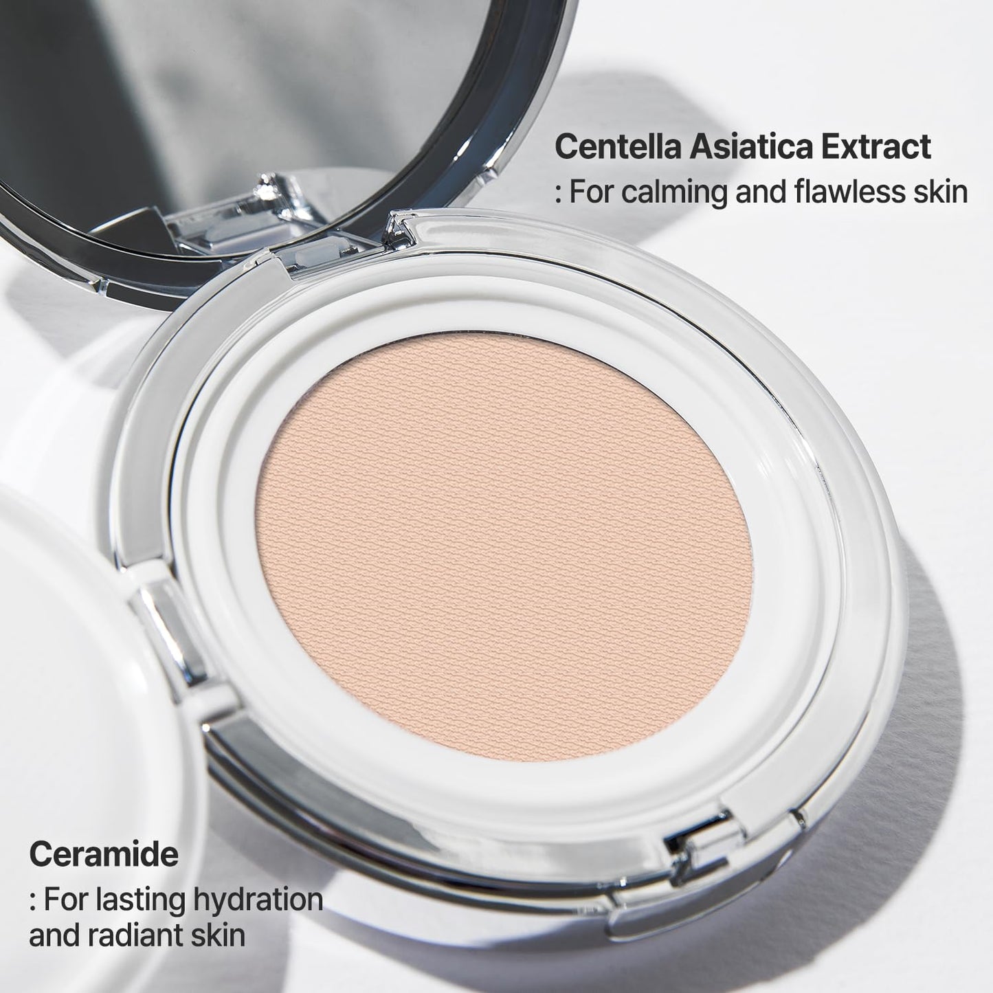 2aN Gleaming Tension Cushion Foundation Pact 0.45 oz, Korean Cushion Foundation Makeup, Lightweight & Buildable Coverage with Ceramides and Centella Asiatica
