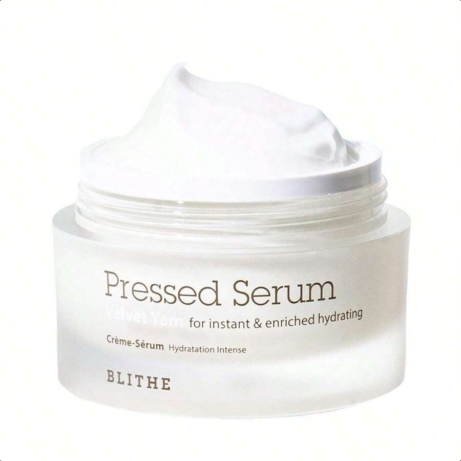Blithe Pressed Serum 68.79% Wild Yam Moisturizing Serum With Cream Texture For Women, Vegan Mucin Safe For Sensitive Skin