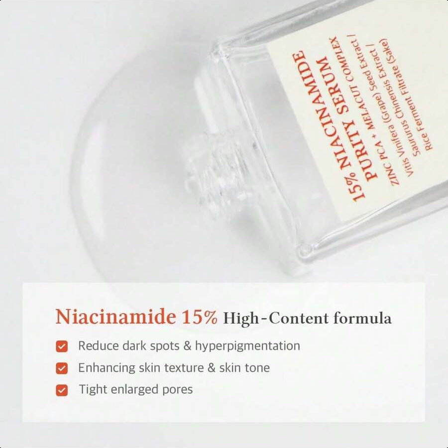 Dr. Althea 15% Niacinamide Purity Serum - 15% Niacinamide Included(30ml),Overall Skintone And Texture Improvement, Pore Care, Serum Control With Zinc. Vegan Formula, Korean Skincare
