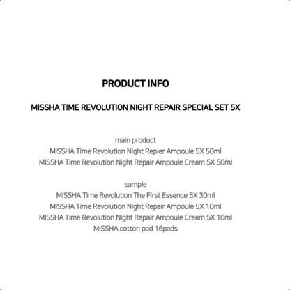 Missha Time Revolution Night Repair Special Set 5x 1Set