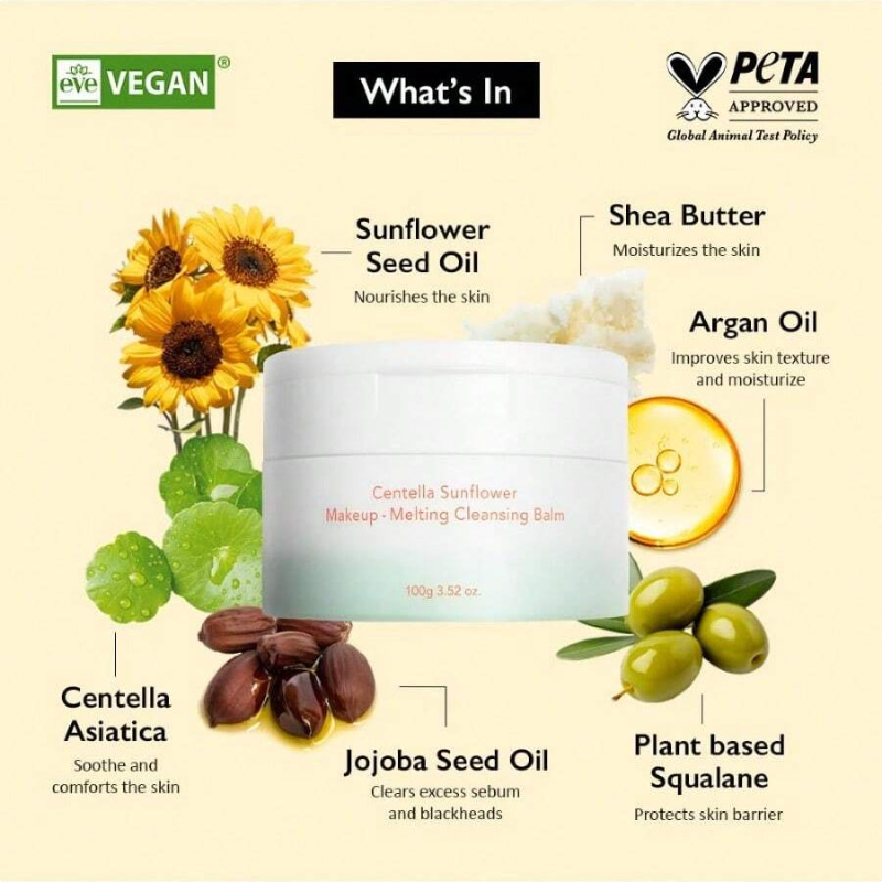 HaruHaru Wonder Centella Sunflower Makeup-Melting Cleansing Balm 100g