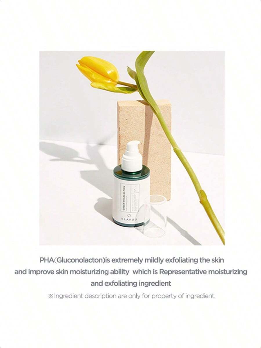 KLAVUU Green Pearlsation Pha Calming Serum 120ml/4.1oz | Mild Exfoliating Serum Infused With Polyhydroxy Acid (Pha) | Contains Tea Tree