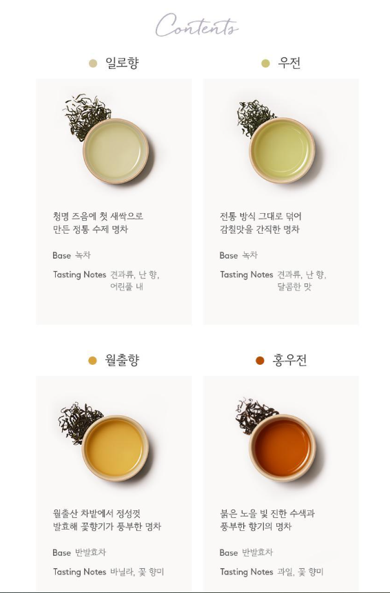 OSULLOC Master’s Premium Tea Gift Set, 4 Cans Total 160g, Jeju Whole Leaf Tea Collection, Luxury Gift Box
