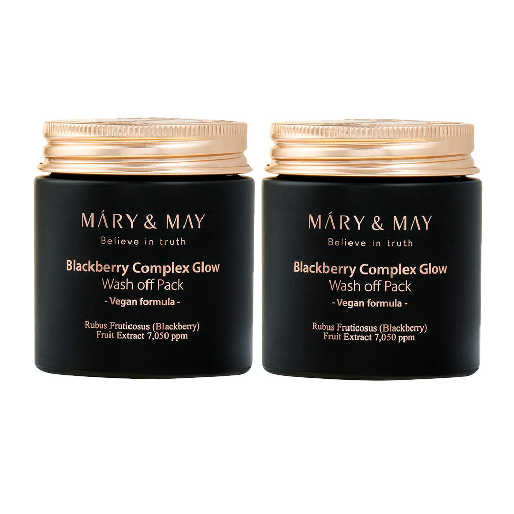 mary&may vegan blackberry complex glow-off pack 125g , 2 pieces