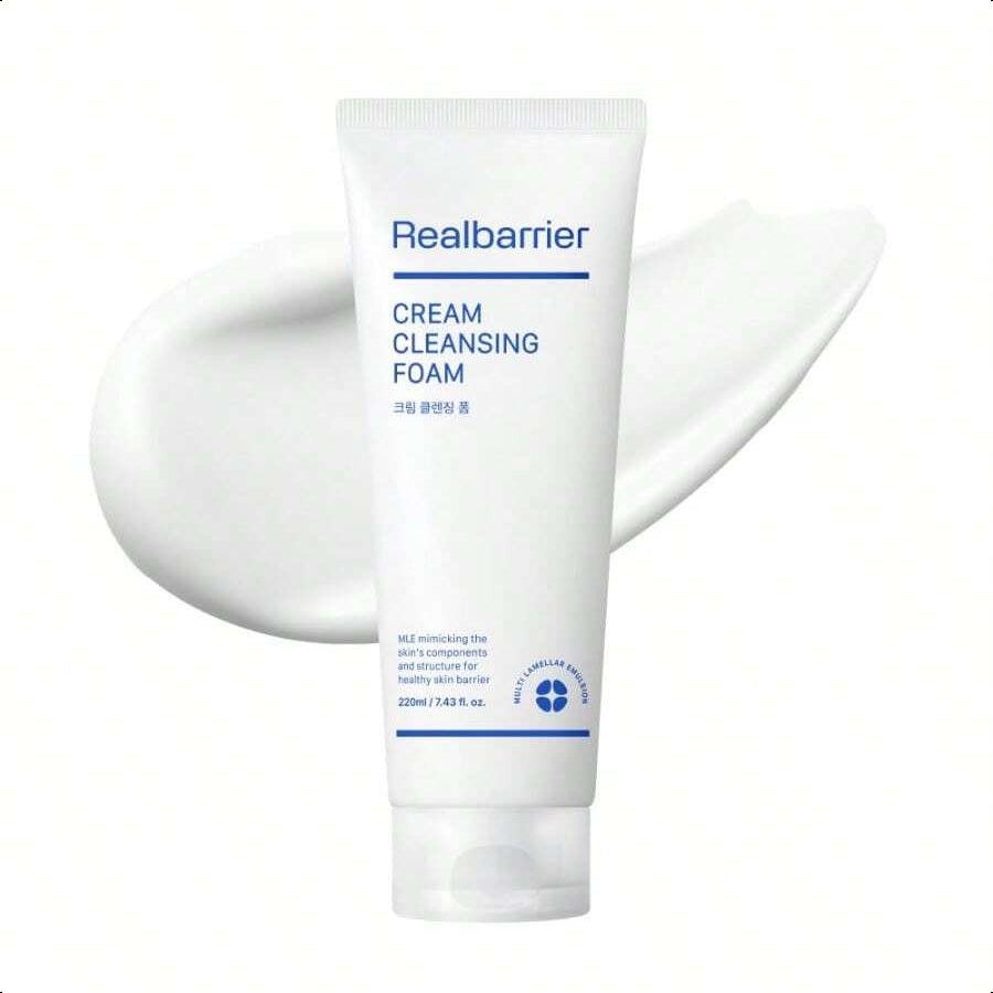 Real Barrier Cream Cleansing Foam | Sulfate-Free Amino Acid Moisturizing Face Cleanser |4.05 Fl Oz (120ml)