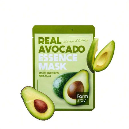 Farmstay Real Essence Mask(12-Combo) - Mango, Coconut, Peach, Avocado | Korean Skin Care Mask Sheet