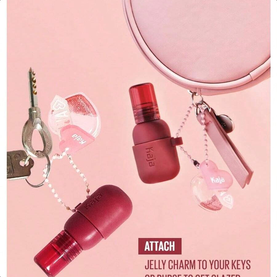 Kaja Lip & Blush Glazed Keychain Stain - Jelly Charm 3g/0.1oz | Compact Keychain - Style Lip And Blush Stain | Infused With Triple Berry Complex, Lemon Fruit Extract