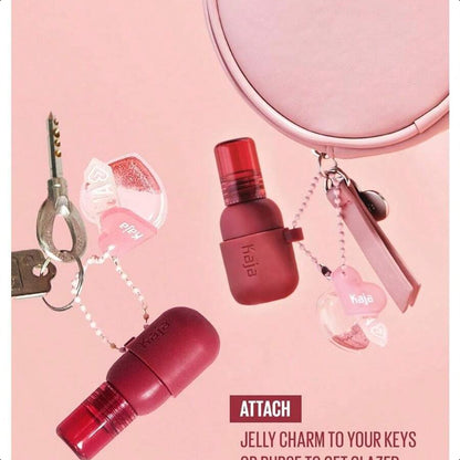 Kaja Lip & Blush Glazed Keychain Stain - Jelly Charm 3g/0.1oz | Compact Keychain - Style Lip And Blush Stain | Infused With Triple Berry Complex, Lemon Fruit Extract