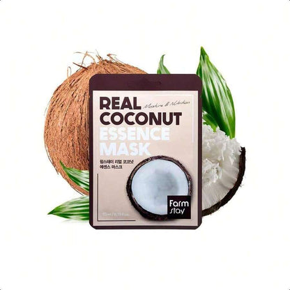 Farmstay Real Essence Mask(12-Combo) - Mango, Coconut, Peach, Avocado | Korean Skin Care Mask Sheet