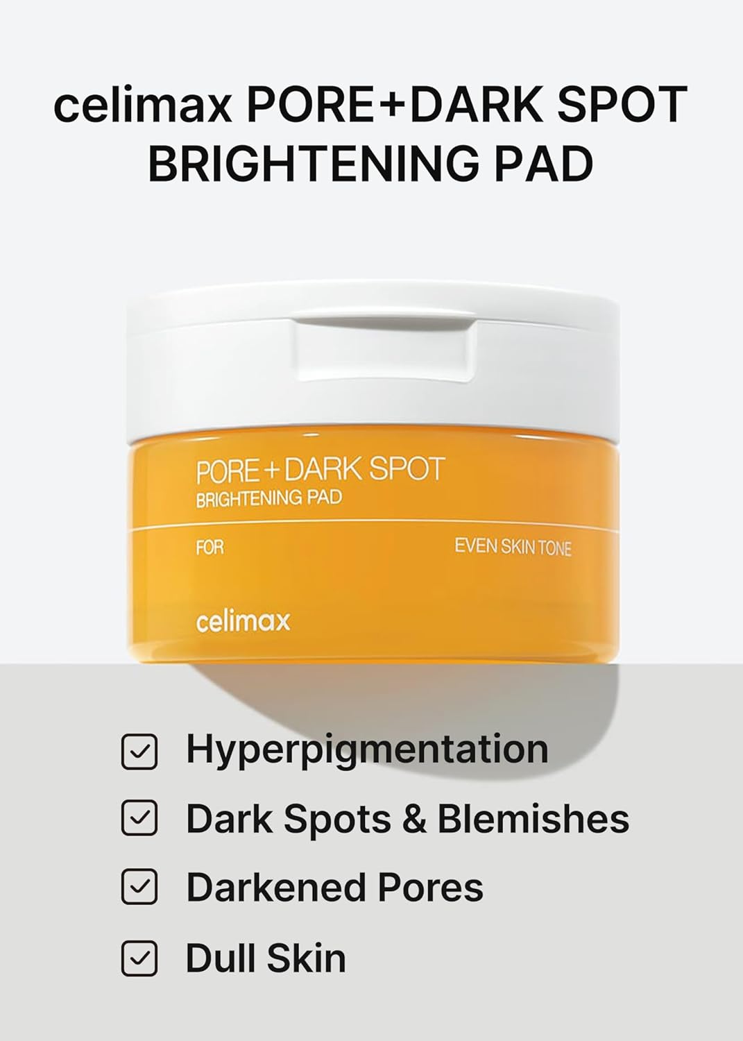 celimax Ji.Woo.Gae Pore+Dark Spot Brightening Pad | Exfoliating Peeling Pads for Enlarged Pores, with Hyaluronic Acid, Pore Minimizer, Non-Irritating, Hydrating, For Sensitive Skin (40 pads)