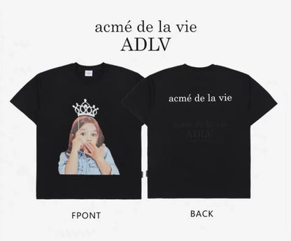 ADLV donut T-shirt with teddy bear print loose short sleeved shirt for men and women