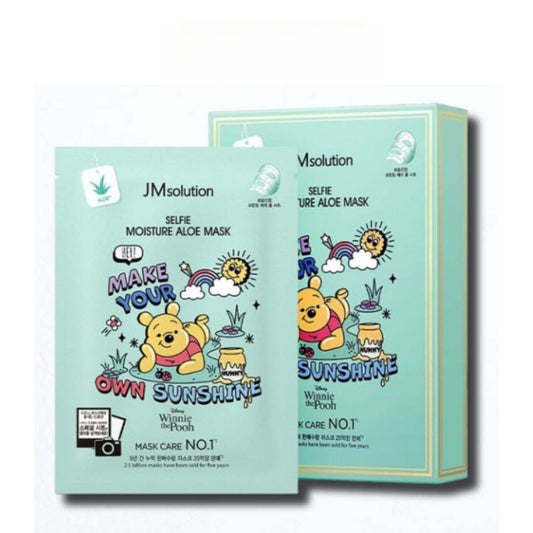JM SOLUTION Selfie Moisture Aloe Mask Sheet (For Smoother + Refreshed Skin) 10pcs