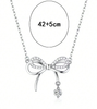 Bow Rhinestone Pendant Alloy Necklace