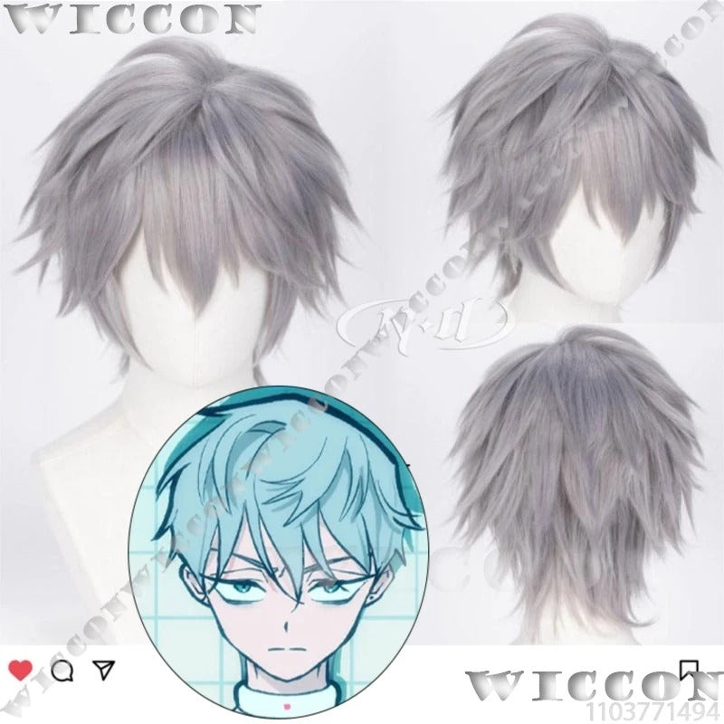 Till Anime Alien Stage Cosplay Prop New Wig Silver Grey Hair Men Stage Show Conmic-Con