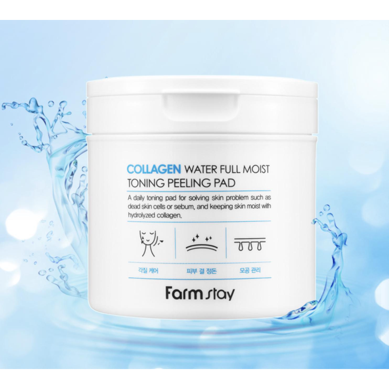 FARM STAY Collagen Water Full Moist Toning Peeling Pad 150ml (3 Options)